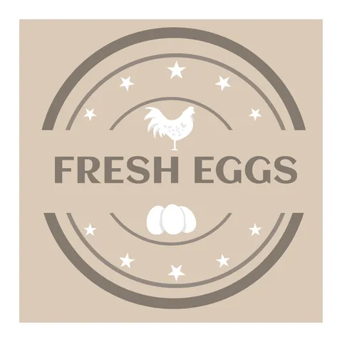 Chicken Fresh Eggs Farm Round Stencil Sign Template