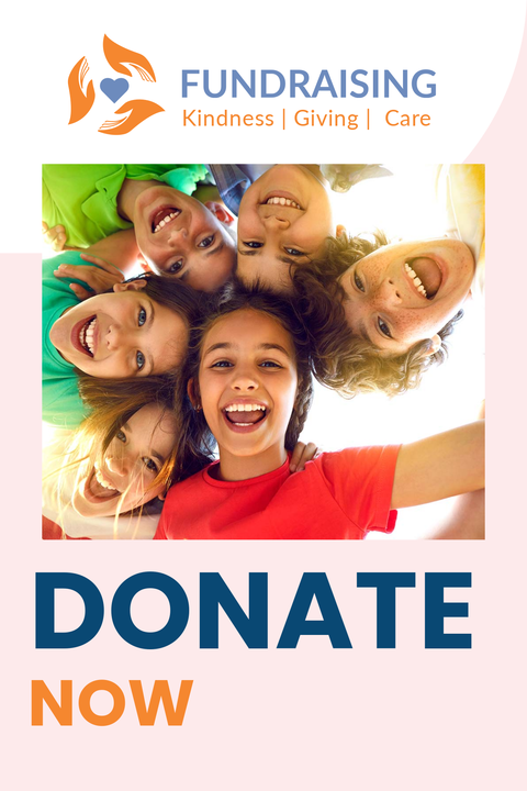 Laughing Children Photo on a Donation Sign Template