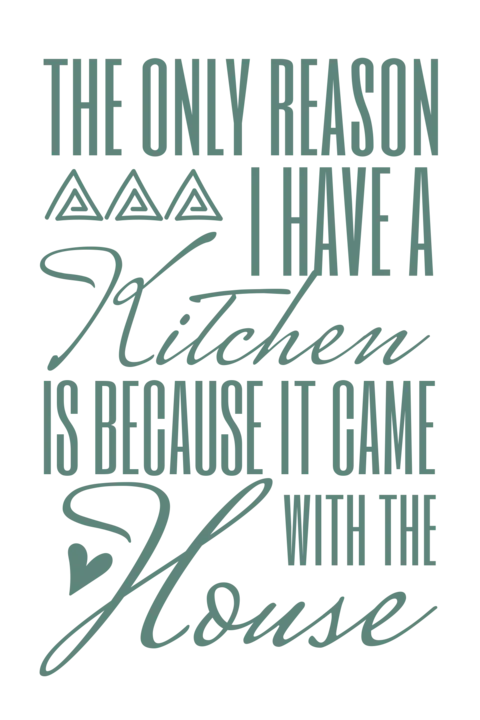Funny Kitchen Saying in Turquoise Sign Template