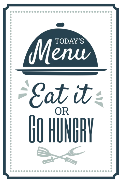 Eat It Or Go Hungry Funny Food Menu Illustrated Template