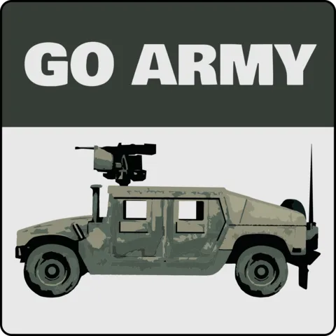 Military Humvee on an Army Sign Template