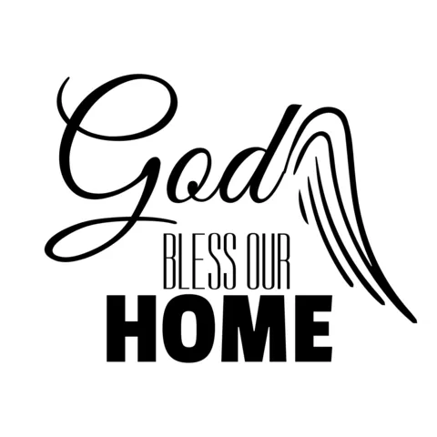 God Bless Our Home Black and White Sign Template