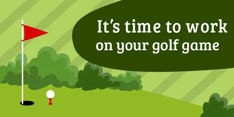 Green-Themed Golf Game Sign Template