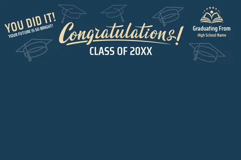 Blue-Themed Graduation Sign Template