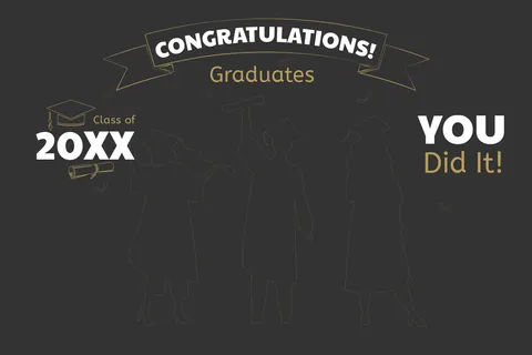 Student Outlines on a Black Graduation Template