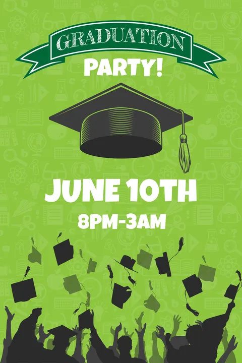 Green-Themed Graduation Party Sign Template
