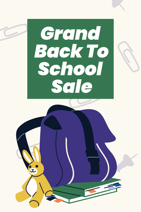 Grand Back to School Sale Poster Sign Template