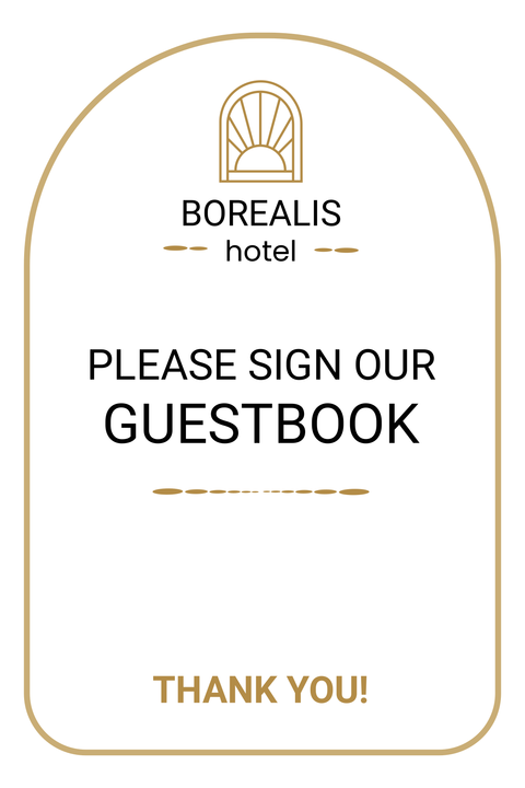 Art Deco Hotel Guestbook Sign Template