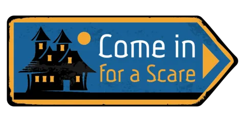 Blue-Themed Directional Halloween Note Sign Template