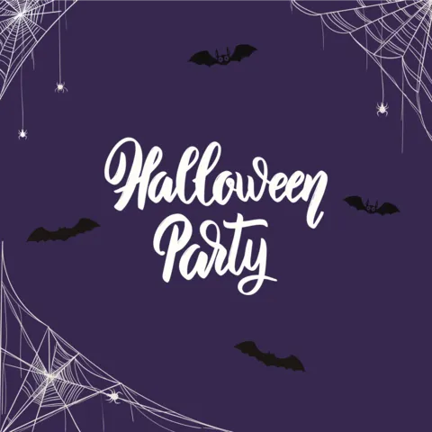 Purple Halloween Party Sign Template