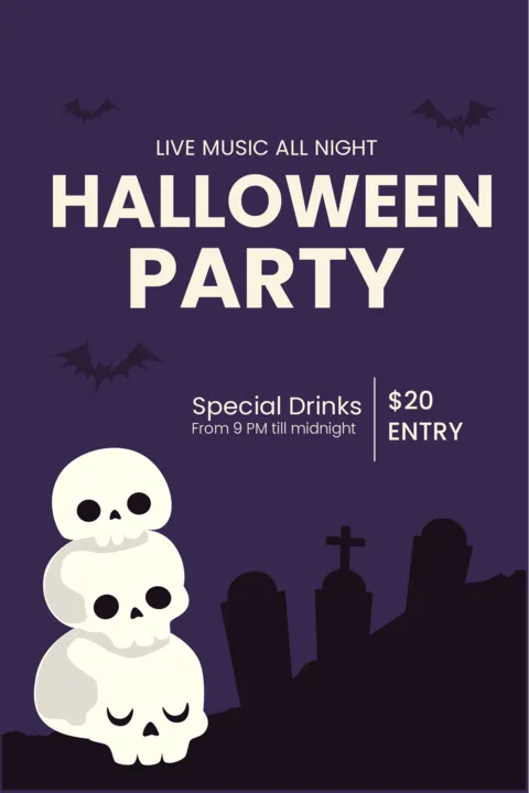 Halloween Party Promotional Sign Template
