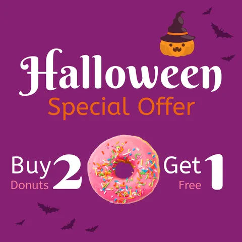 Purple Halloween Special Offer Sign Template
