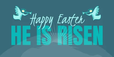 Cute Angel-Spirited Easter Sign Template