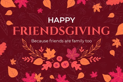Auburn Fall Leaves Motif Friendsgiving Thanksgiving Template