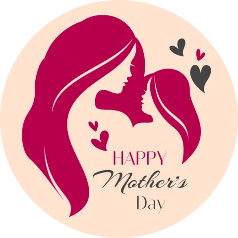 Mother and Daughter Silhouettes for Mother's Day Template