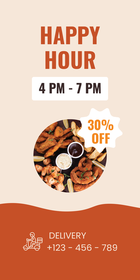 Café Happy Hour Sign Template