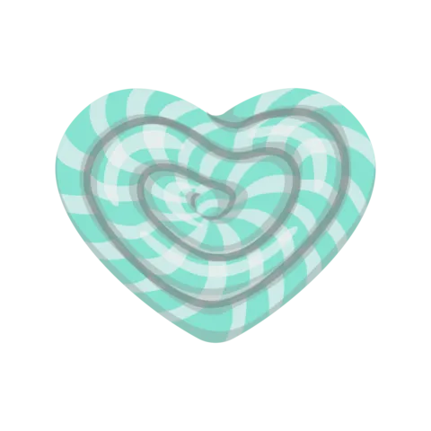 Heart-Shaped Teal Candy Sign Template