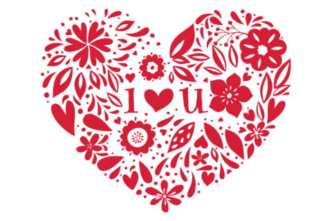 Red Heart-Themed I Love You Sign Template