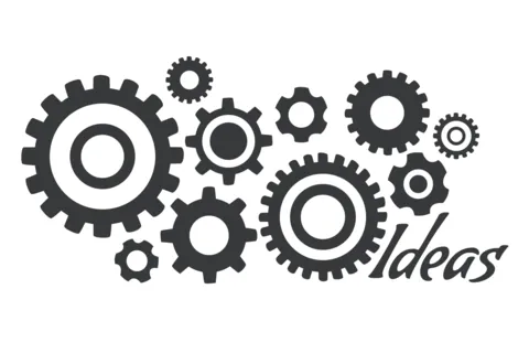 Ideas Black and White Gears Sign Template