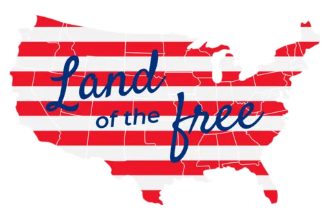 Striped Map of America With a Quote Sign Template