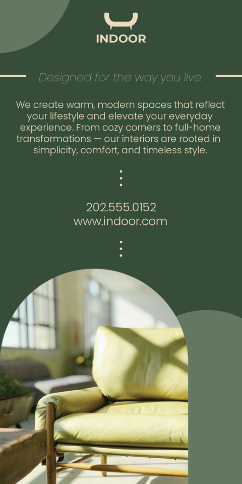 Serene Green Interior Design Sign Template