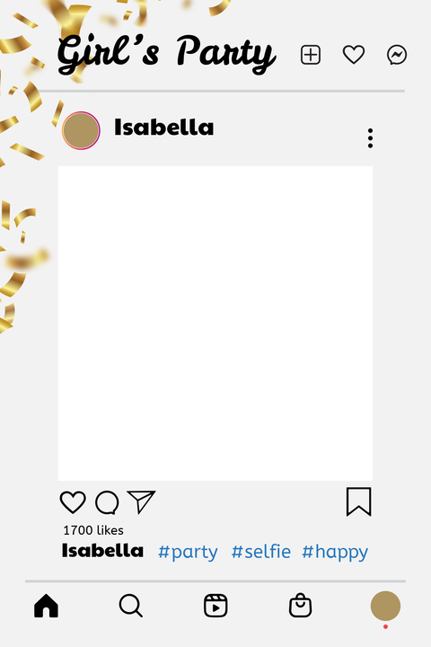 Social Media Frame Party Sign Template