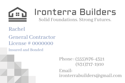General Contractor Construction Company Business Card Template
