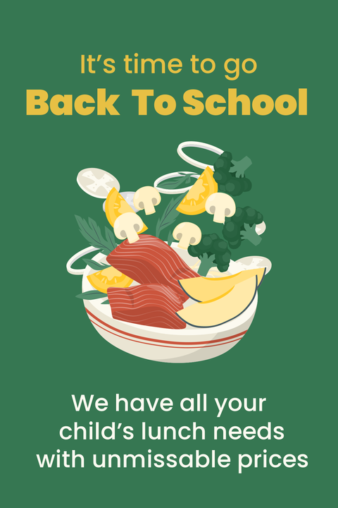 Healthy Back to School Lunch Promo Sign Template