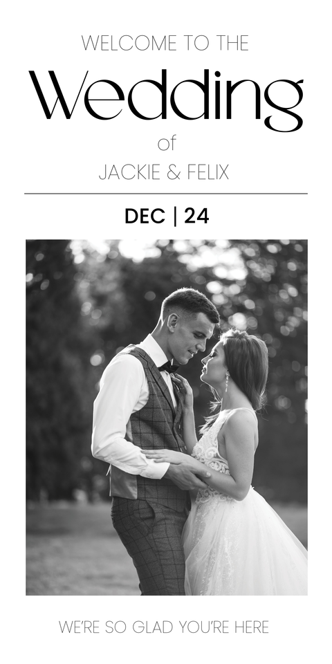 Black and White Wedding Welcome Sign Template