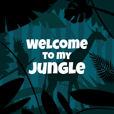 Welcome to My Jungle on a Wild Background Sign Template