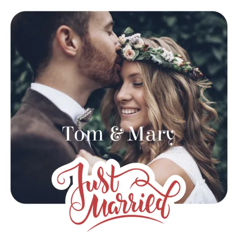 Happy Newlyweds Wedding Sign Template