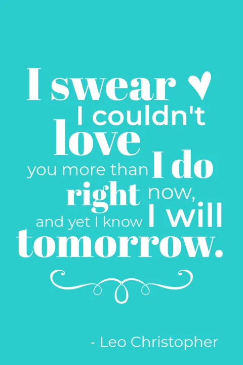 Leo Christopher Love Quote in White on Blue Sign Template
