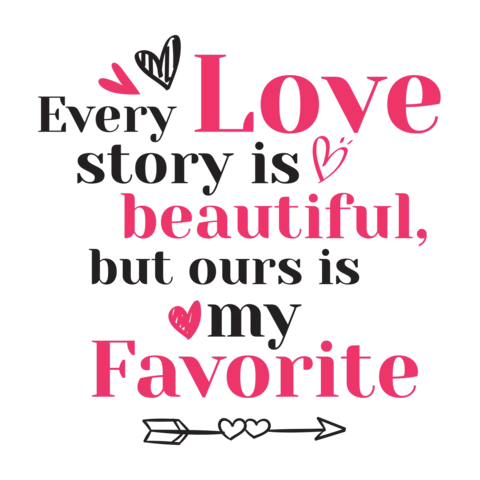 Pink and Black Love Story Quote Sign Template