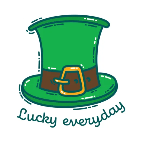 Green Hat Lucky Everyday Sign Template