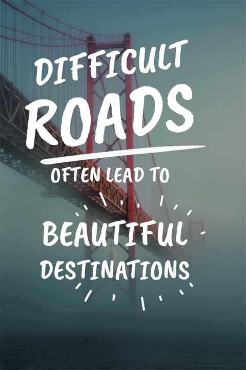 Golden Gate Bridge in Mist Inspiring Quote Sign Template