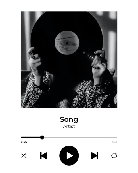 Woman Hiding Her Face Behind a Vinyl Record Sign Template