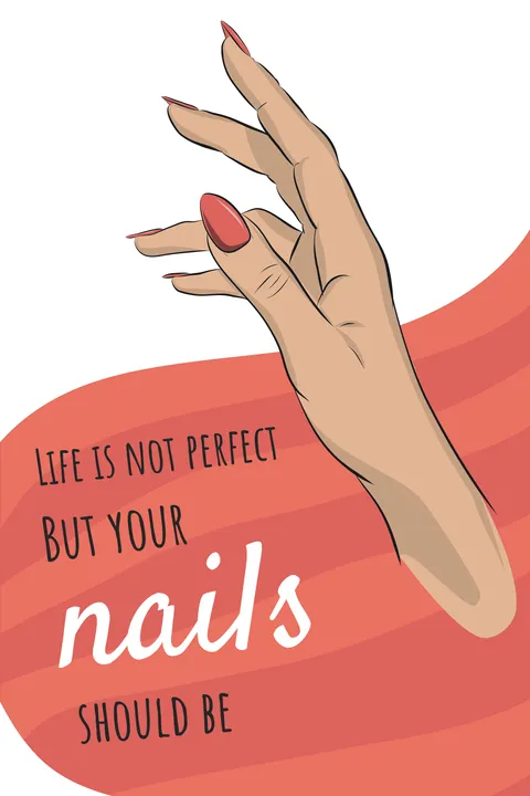 Hand Model With Red Nail Polish Beauty Salon Template