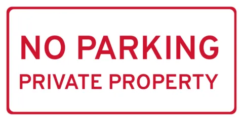 Red and White No Parking Sign Template