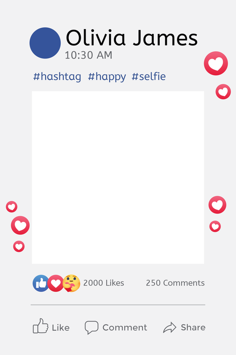 Social Media Post-Themed Selfie Frame Template