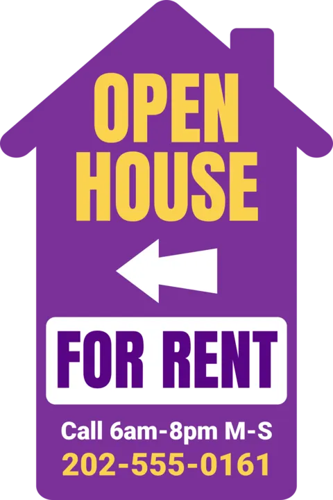 Purple Graphic Open House for Rent Template