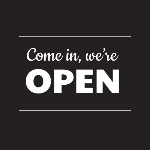 Classic Black and White Open Sign Template