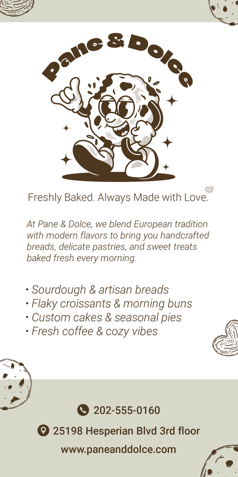 Pane Dolce Bakery Sign Template