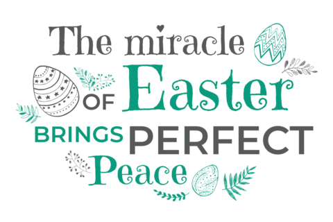 Gray and Green Easter Quote Sign Template