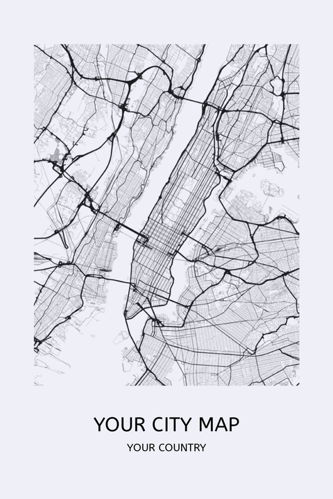 Your City Map Your Country Grey Hues Sign Template