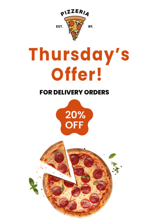 Thursday Pizza Special Table Tent Sign Template