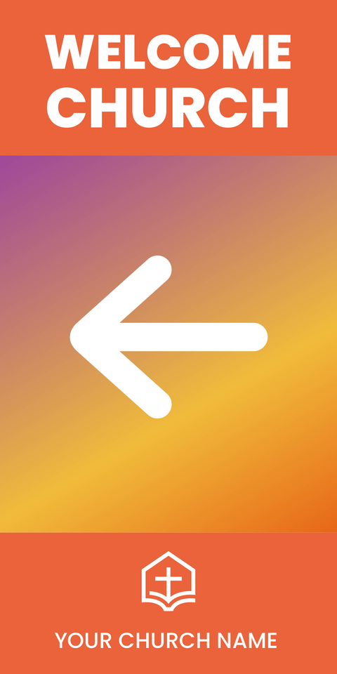 Directional Left Arrow Church Sign Template