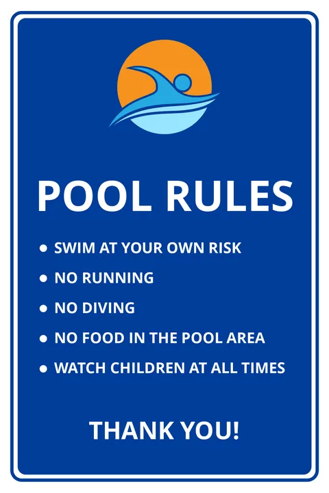 Pool Rules List With Symbol Sign Template