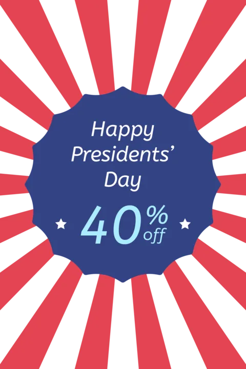 Spiral Themed Presidents' Day Discount Sign Template