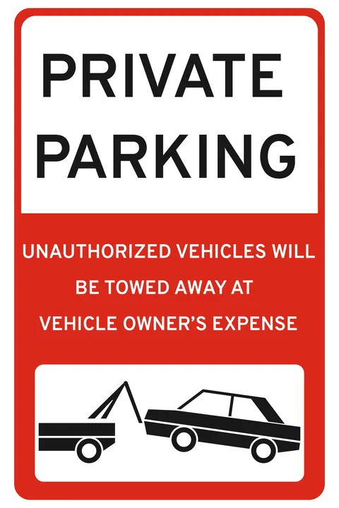 Red Private Parking Sign Template