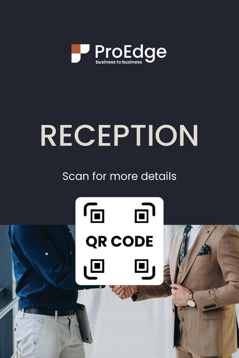 Professional Blue Business Reception Table Tent Sign Template